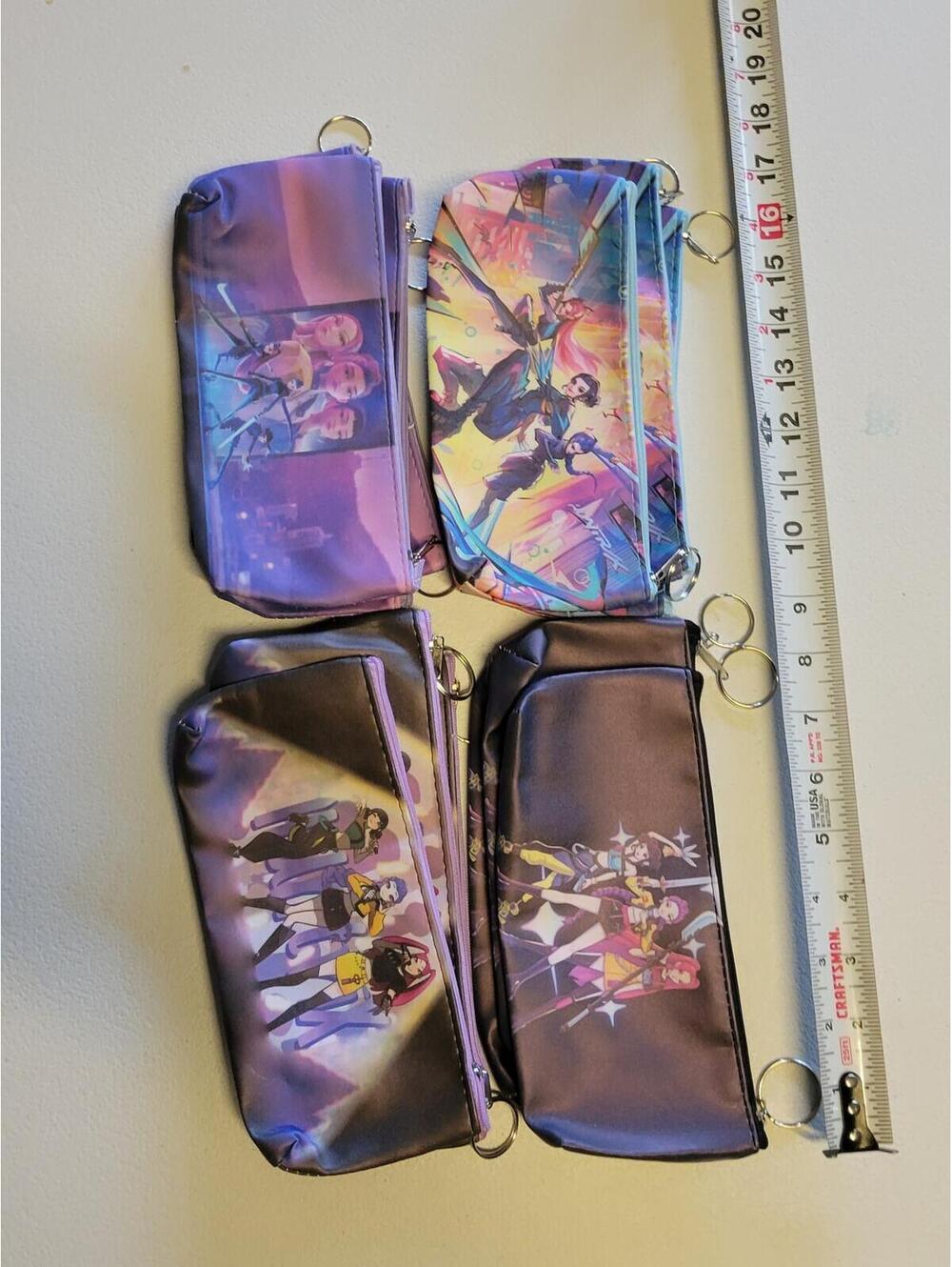 12 pcs. Huntrix Pen Bag Keychain zipper pouch